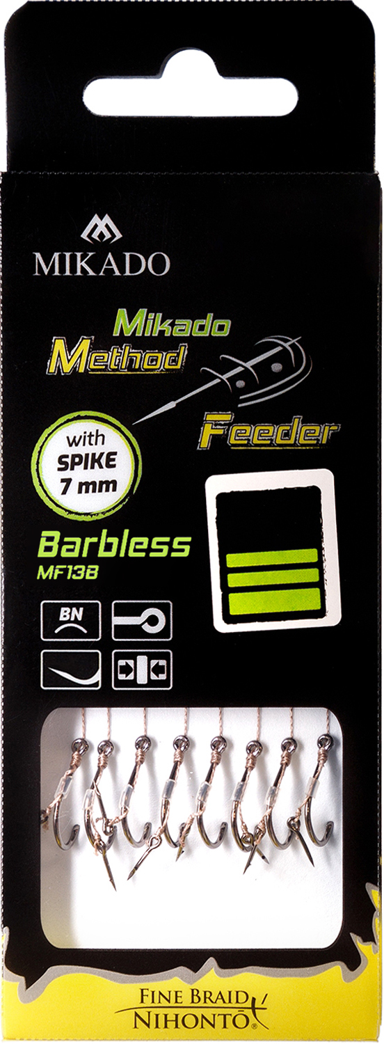 MF RIG - WITH SPIKE - BARBLESS HOOKS NO 10 DB / braid: 0.12mm/10cm - 8 pcs.