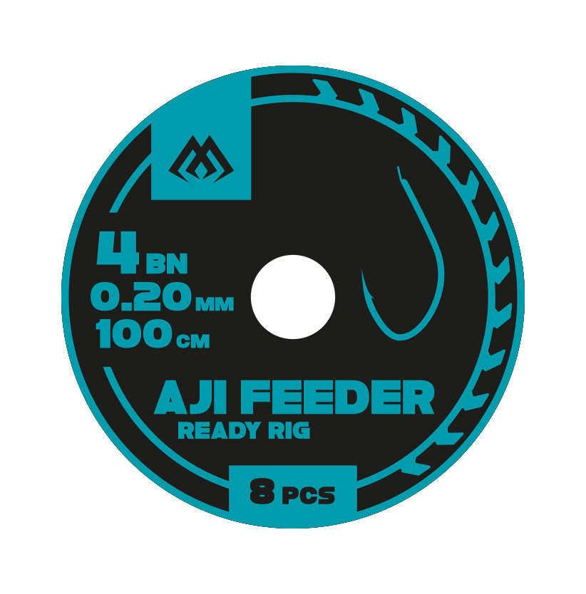 READY RIGS - AJI FEEDER nr 4 BN / żyłka: 0.20mm/100cm - 8 pcs.