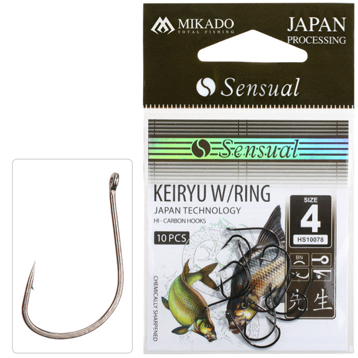 HOOK - SENSUAL - KEIRYU W/RING NO 4 BN - 10 pcs.