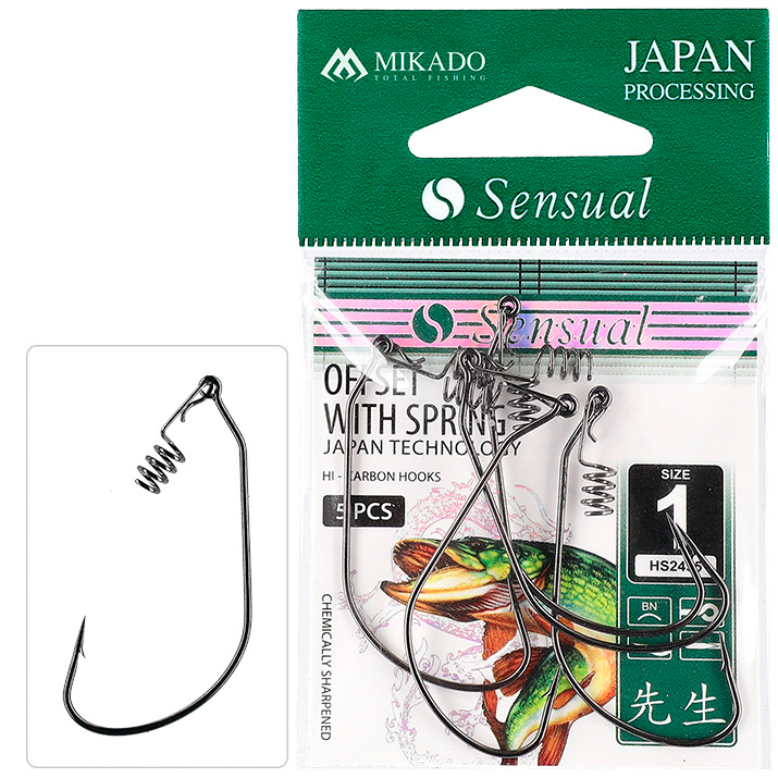 HOOK - SENSUAL - OFFSET WITH SPRING NO 1 BN - 5 pcs.