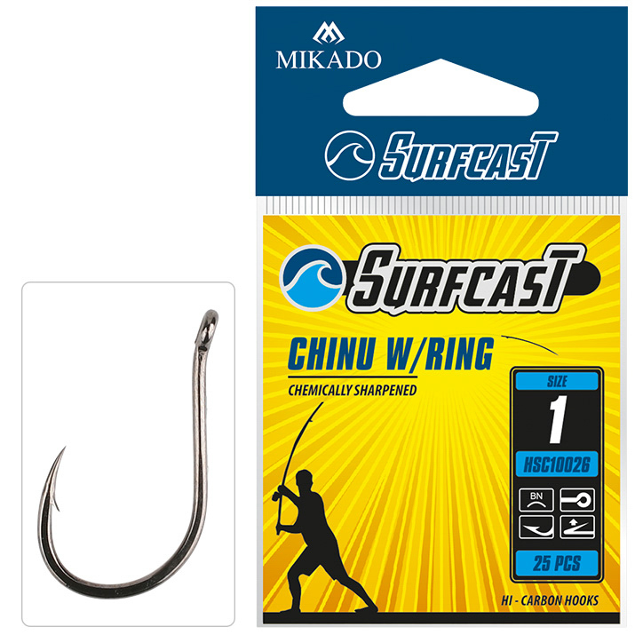 HOOK - SURFCAST - CHINU W/RING NO 1 BN - 25 pcs.