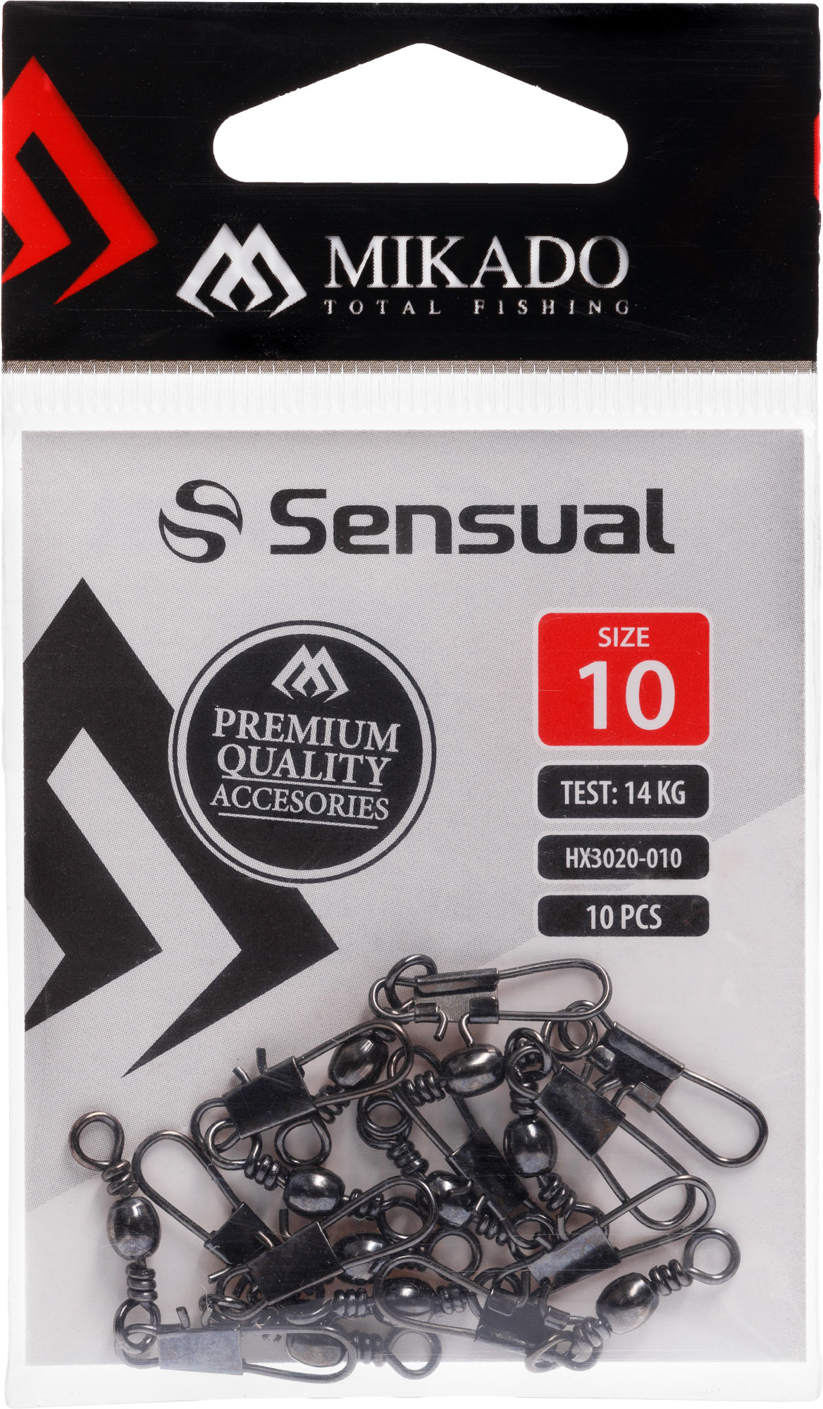 BARREL SWIVEL - WITH SAFETY SNAP NO 14 BN - 10 pcs.