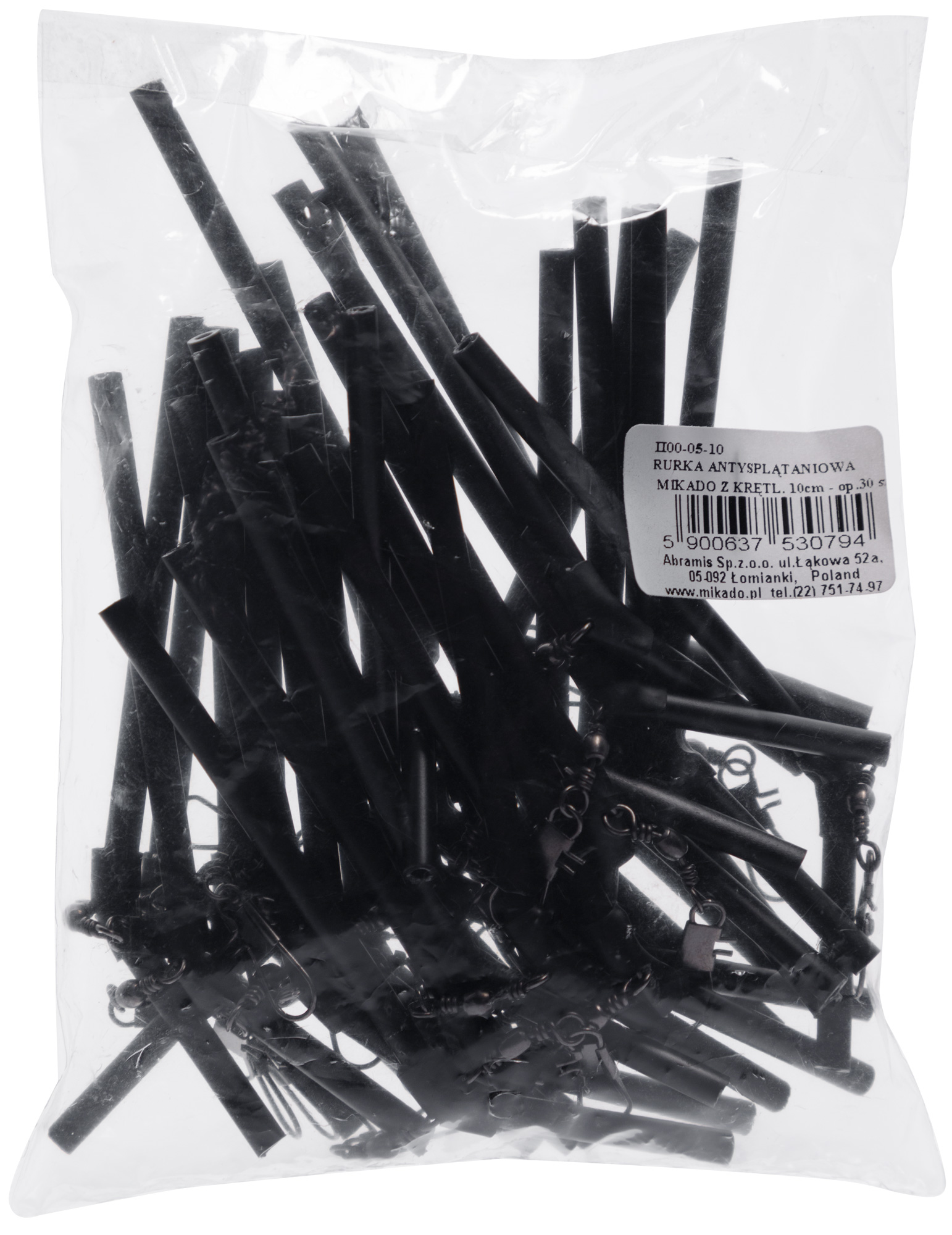 TUBE - ANTI TANGLE WITH SWIVEL 25cm - 30 pcs.