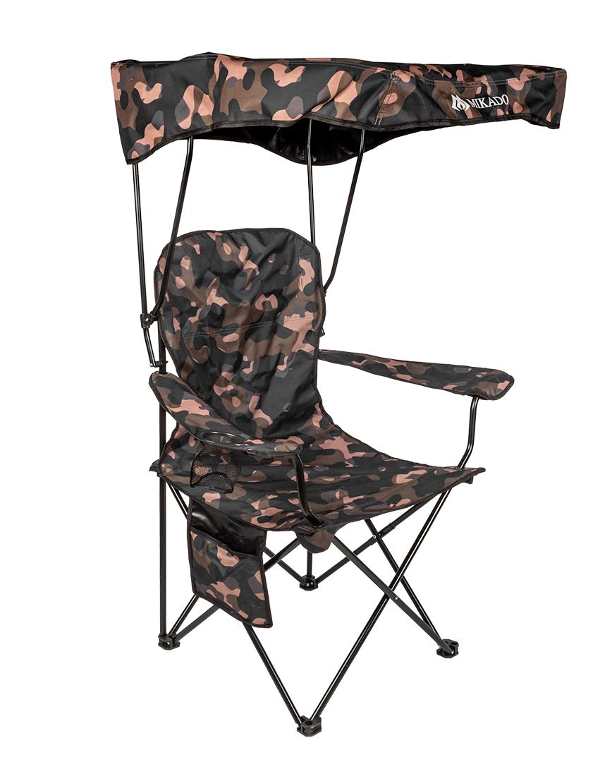 KŘESLO - SKLÁDACÍ SE STŘÍŠKOU - HNĚDÉ CAMO - 1ks.