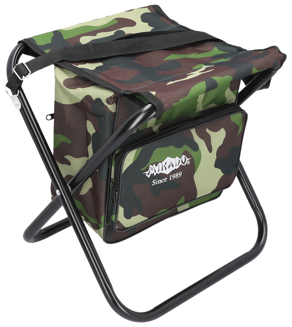 STOOL - FOLDABLE WITH BAG (max w. 100kg) (40x38x31cm) - CAMOUFLAGE - 1 pcs.