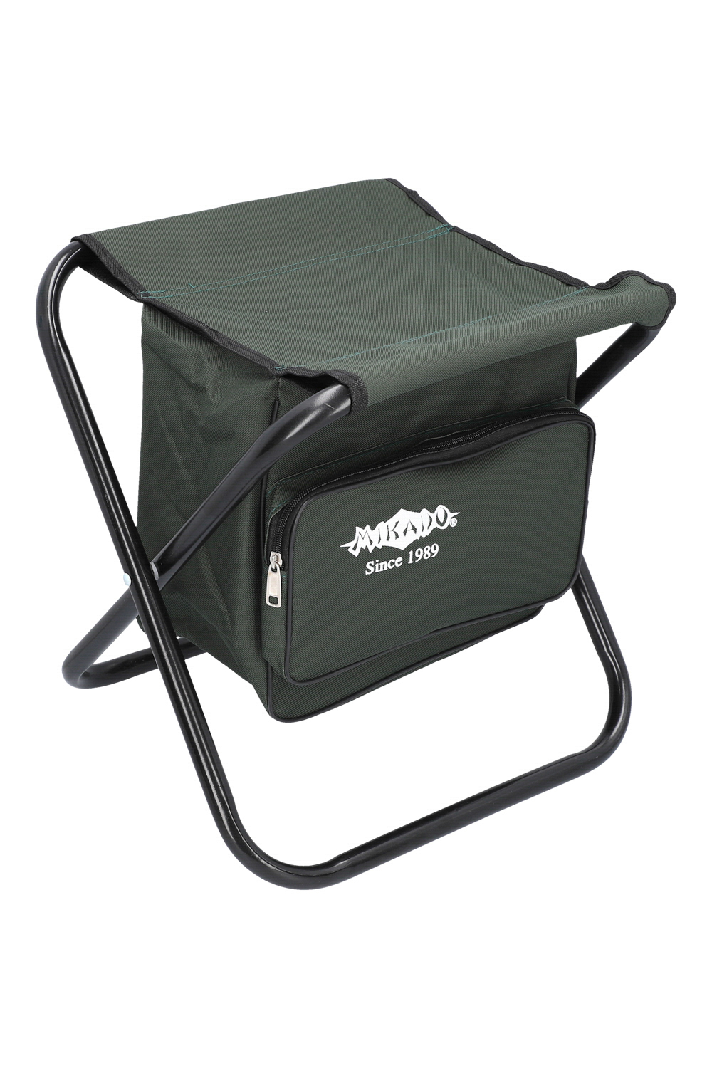 STOOL - FOLDABLE WITH BAG (max w. 100kg) (40x38x31cm) - GREEN - 1 pcs.