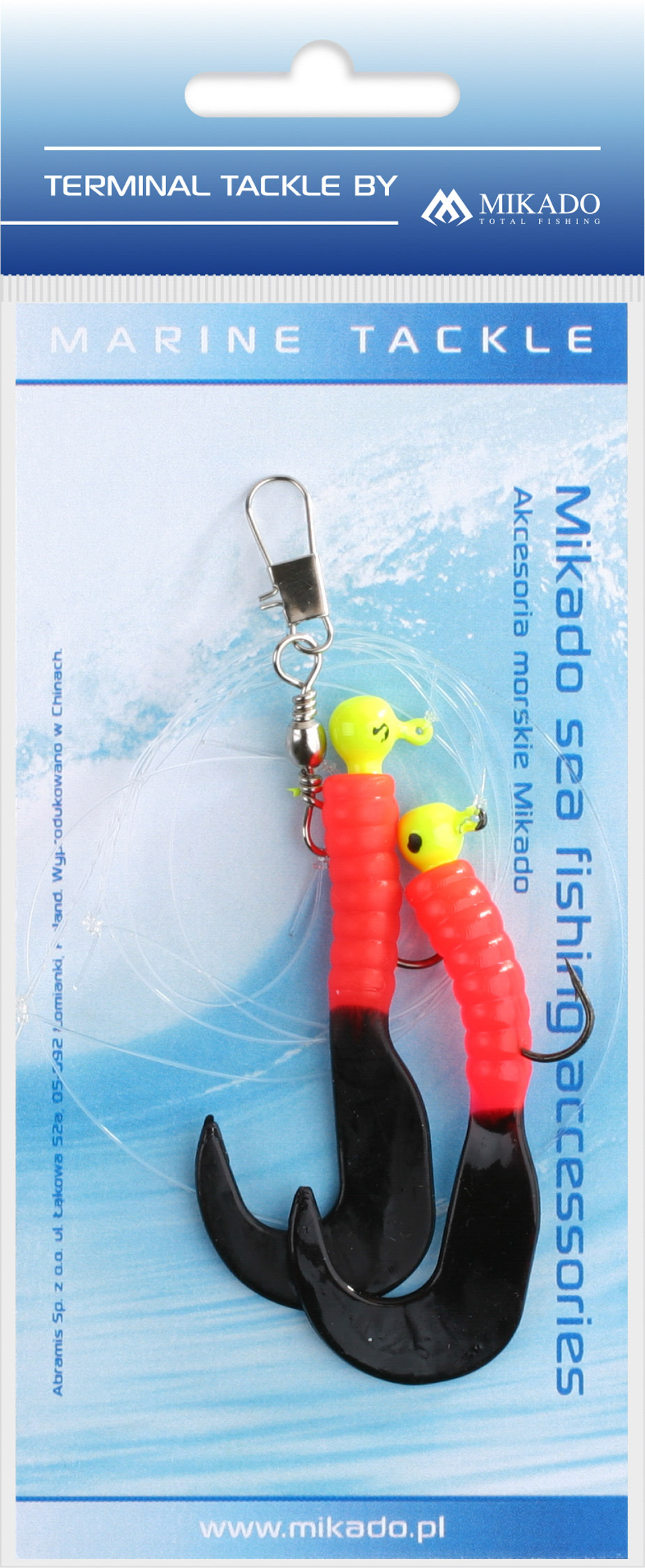 SEA SET - PILK TWIST JIGHEAD RIG 7.5cm-2x3g - RED AND BLACK - 1 set.