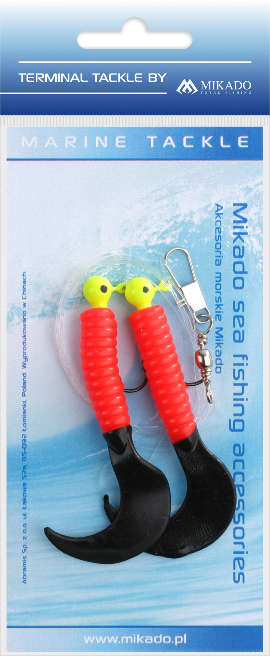 SEA SET - PILK TWIST JIGHEAD RIG 7.5cm-2x3g - RED AND BLACK - 1 set.