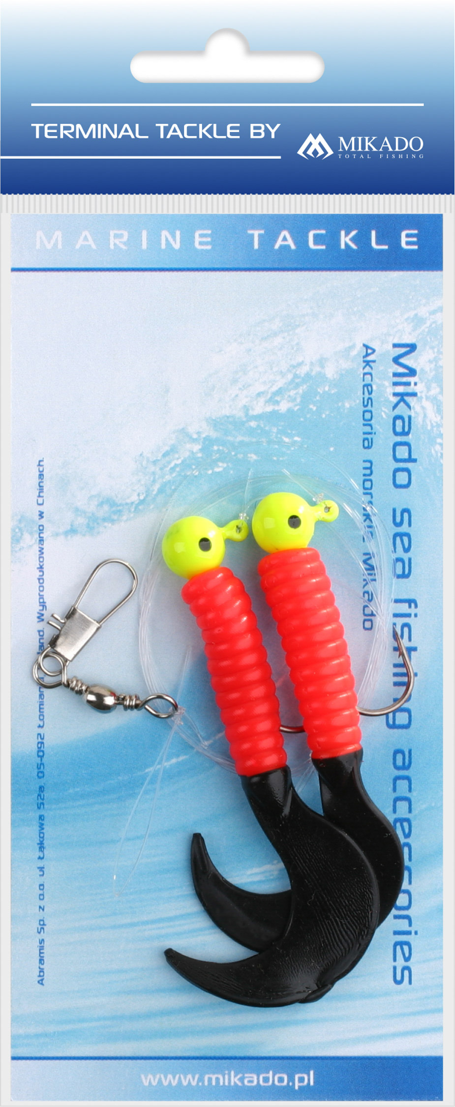 SEA SET - PILK TWIST JIGHEAD RIG 7.5cm-2x6g - RED AND BLACK - 1 set.