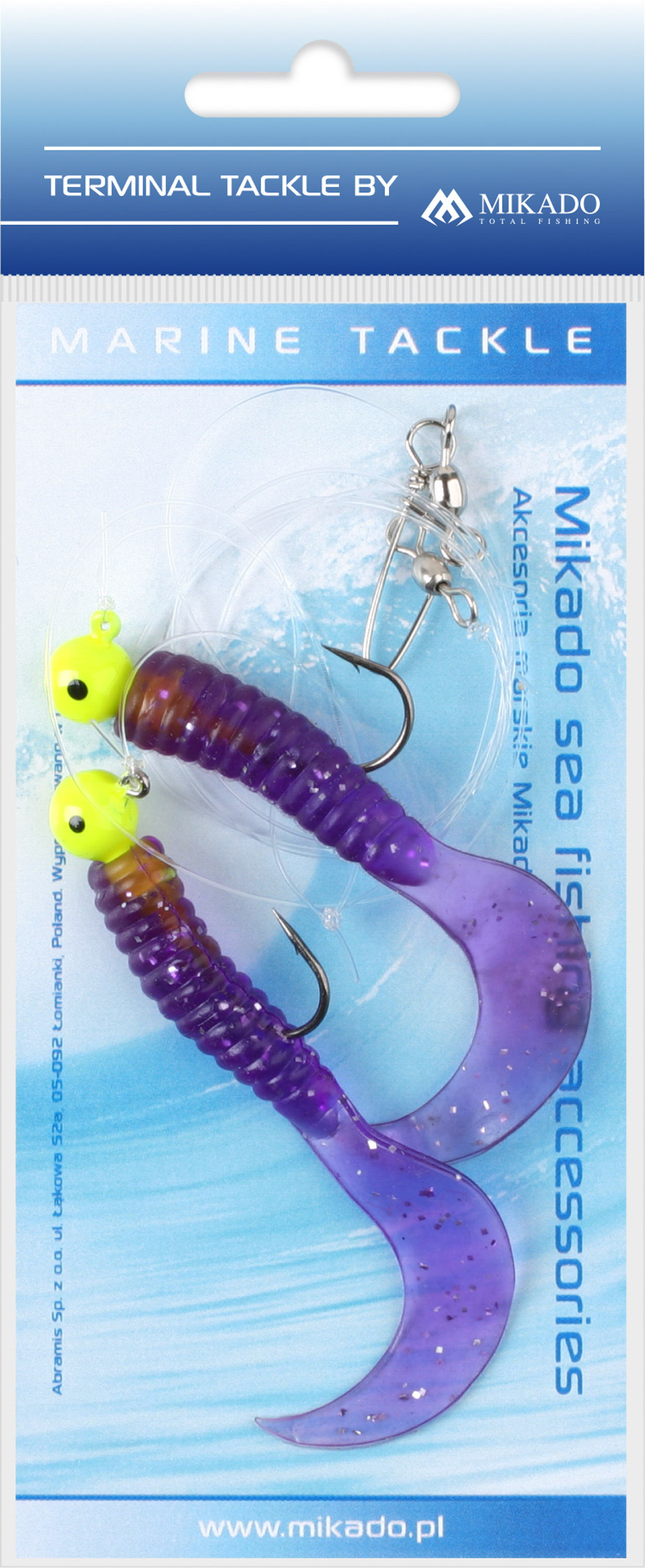 SEA SET - PILK TWIST JIGHEAD RIG 7.5cm-2x6g - PURPLE - 1 set.