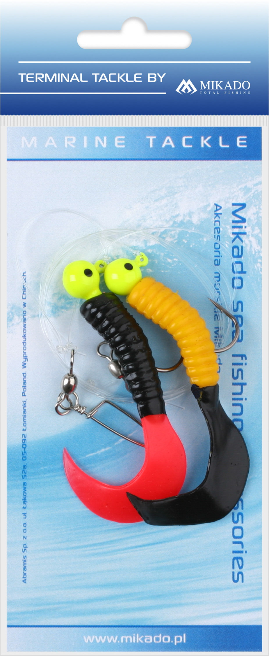 SEA SET - PILK TWIST JIGHEAD RIG 7.5cm-2x6g - YELLOWE RED BALCK - 1 set.