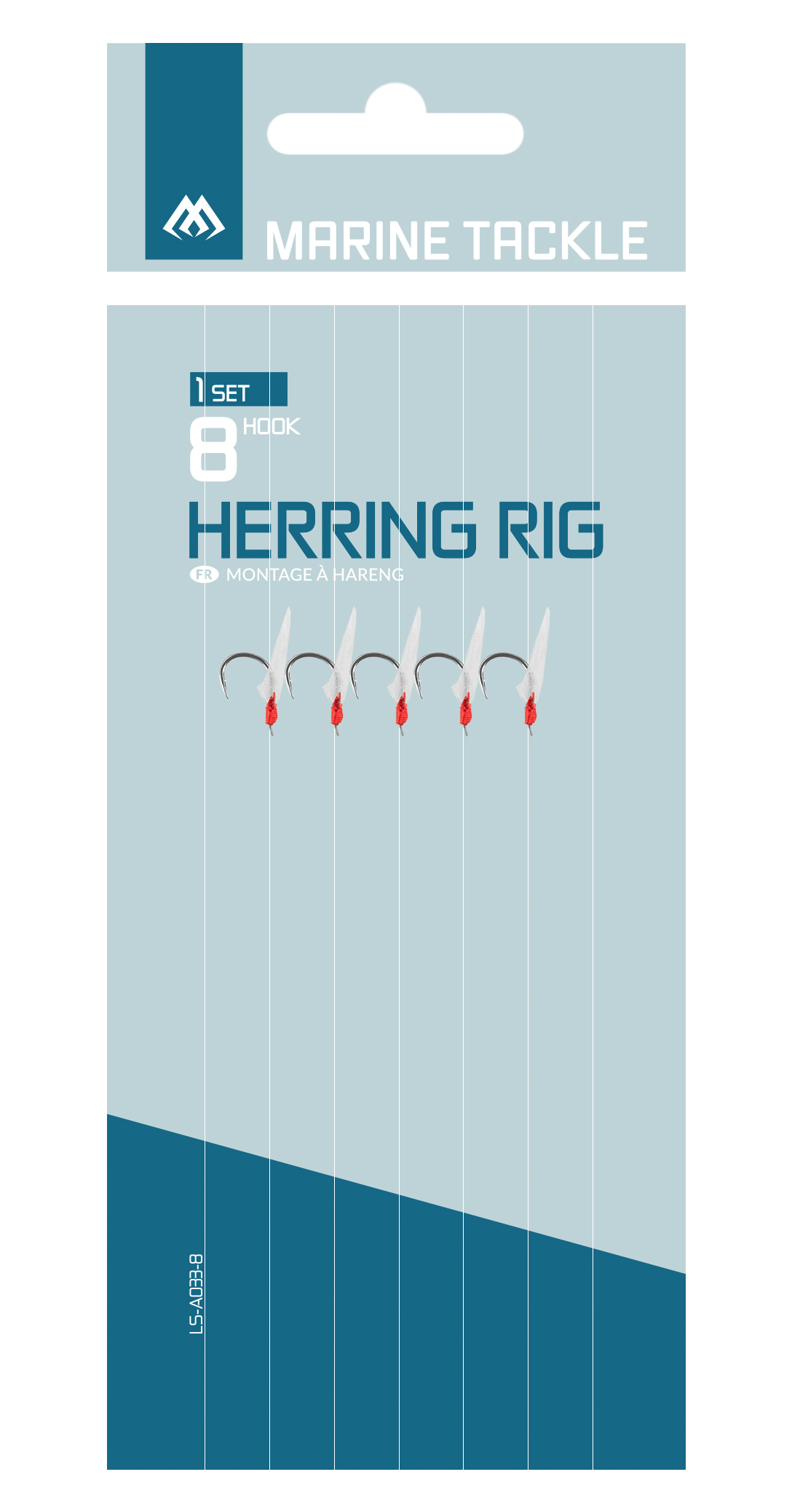 MOŘSKÝ set - HERRING RIG 5X20cm - HÁČEK č. 8 - 1 set.
