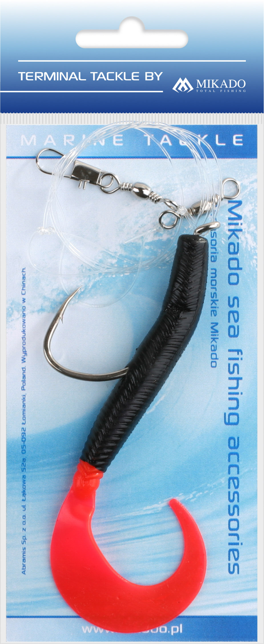 SEA SET - PILK D-TWIST RIG 5.5cm - HOOK 2x4/0 - BLACK AND RED - 1 set.