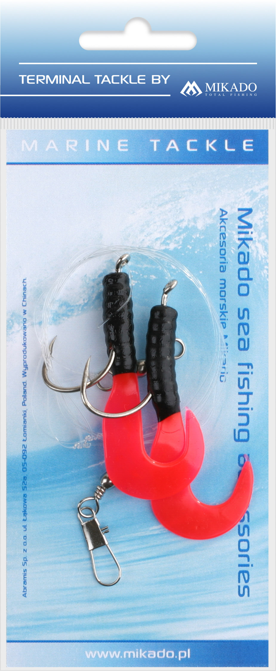 SEA SET - PILK D-TWIST RIG 5.5cm - HOOK 2x4/0 - BLACK AND RED - 1 set.