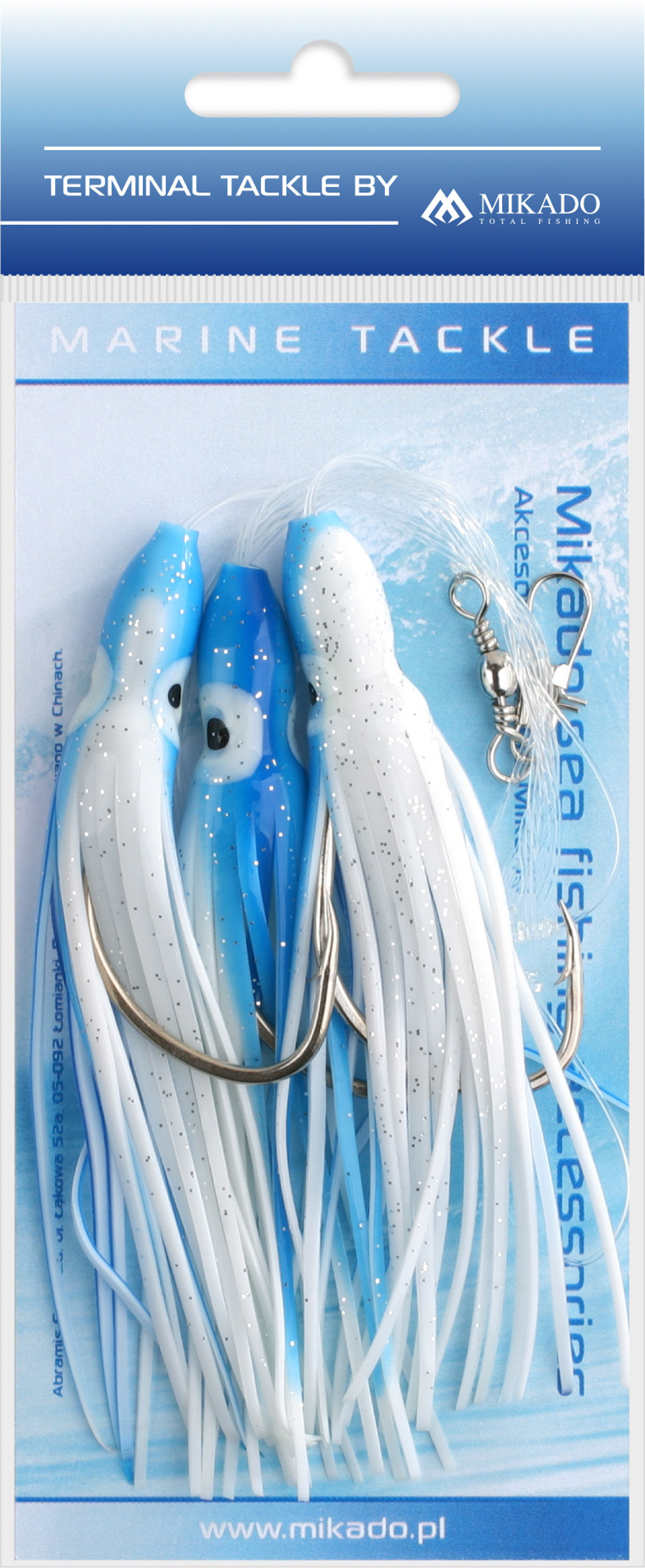 SEA SET - OCTOPUS RIG 10cm - HOOK 3x7/0 - BLUE AND WHITE - 1 set.