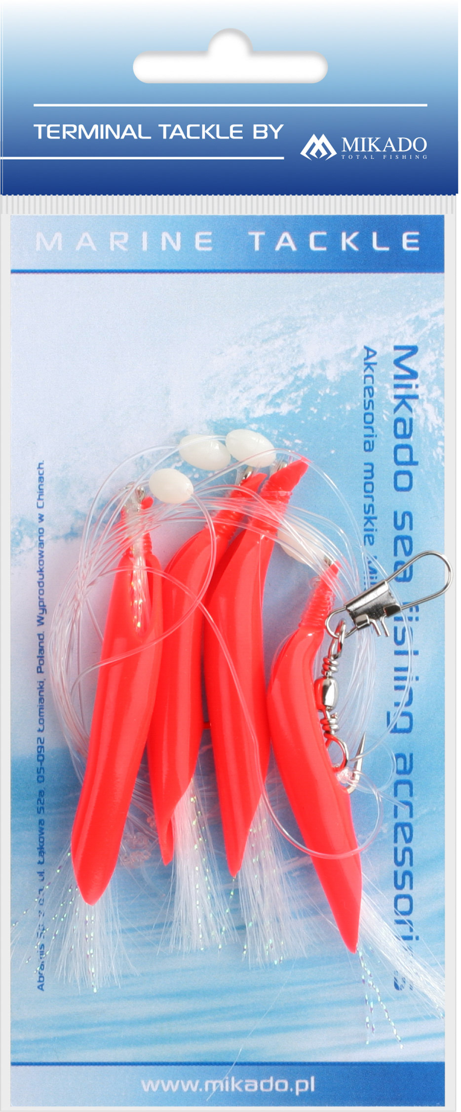SEA SET - HAIR TUBE RIG - HOOK NO 1/0 - RED AND WHITE - 1 set.