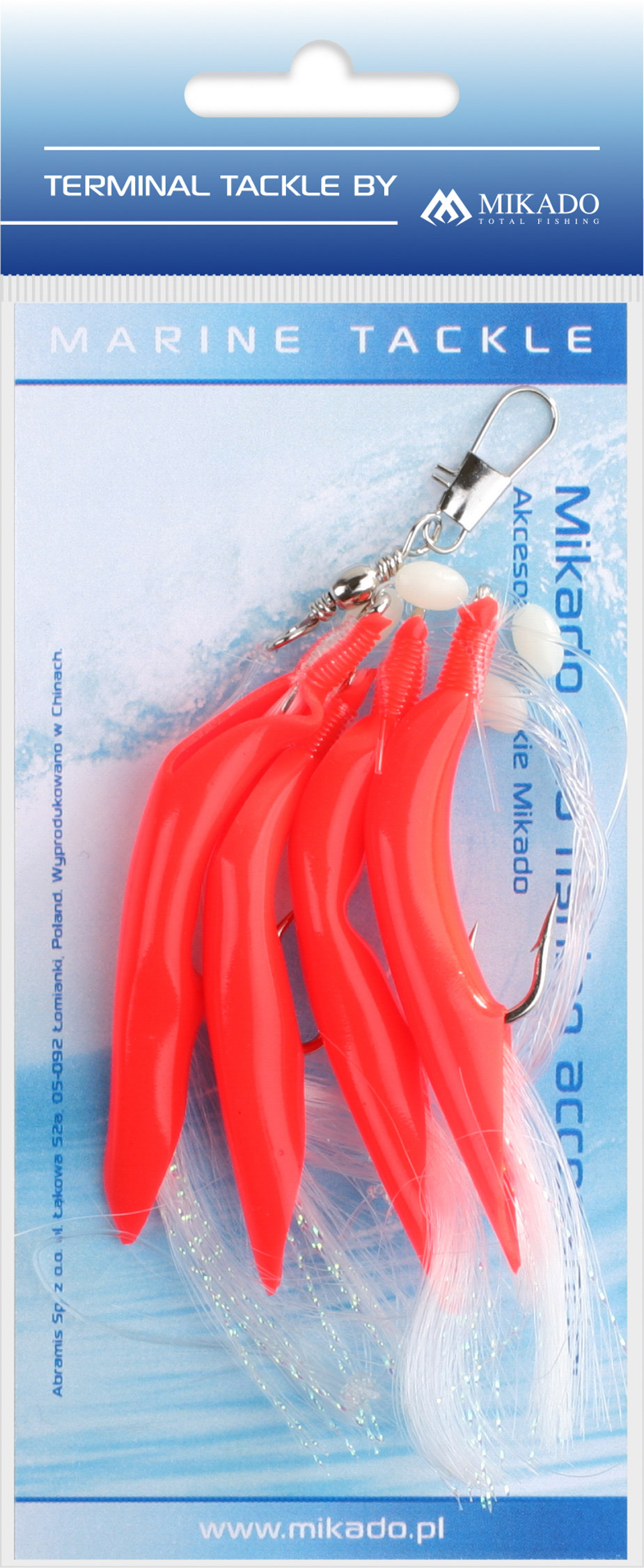 SEA SET - HAIR TUBE RIG - HOOK NO 3/0 - RED AND WHITE - 1 set.
