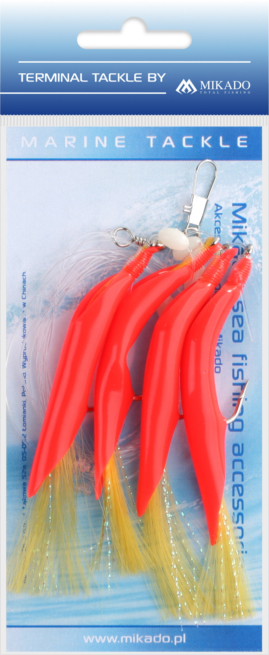 SEA SET - HAIR TUBE RIG - HOOK NO 3/0 - RED AND YELLOW - 1 set.