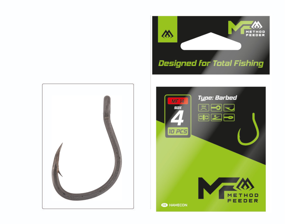HOOK - MF14 NO 4 - WITH BARB - 10 pcs.