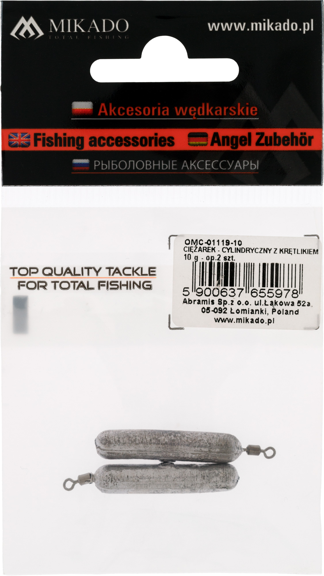 LEAD - CYLINDRICAL WITH SWIVEL - 4g - 2 pcs.