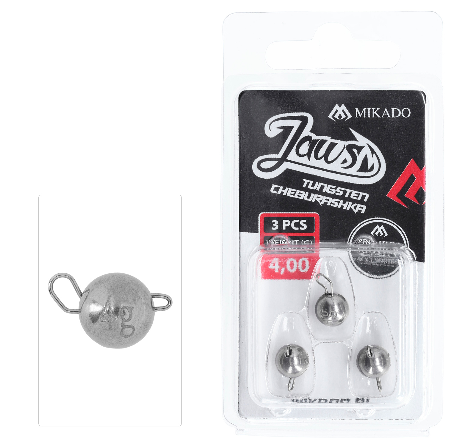 CHEBURASHKA - TUNGSTEN JAWS 4g - 3 pcs.