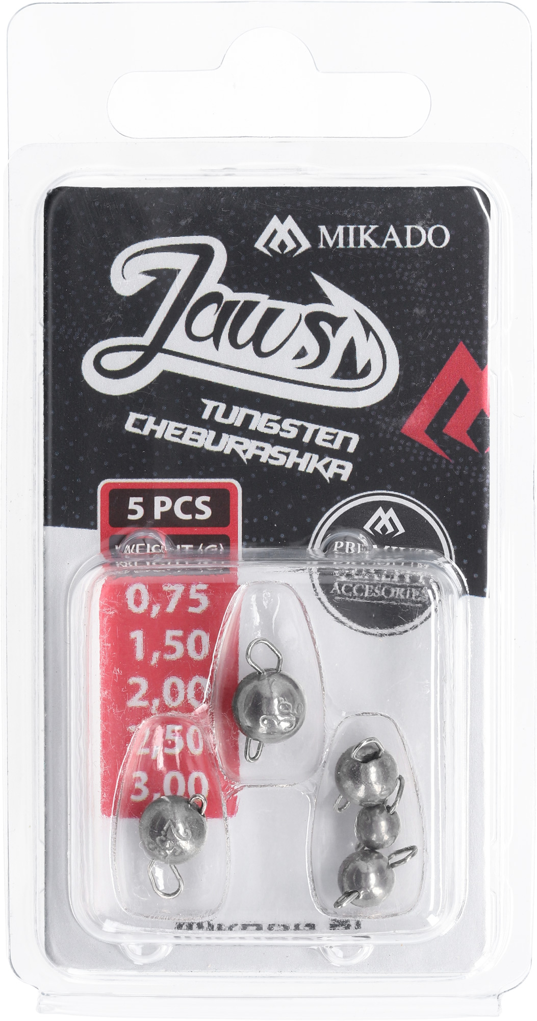 CHEBURASHKA - TUNGSTEN JAWS SET (0.75g/1.5g/2g/2.5g/3g) - 5 pcs.