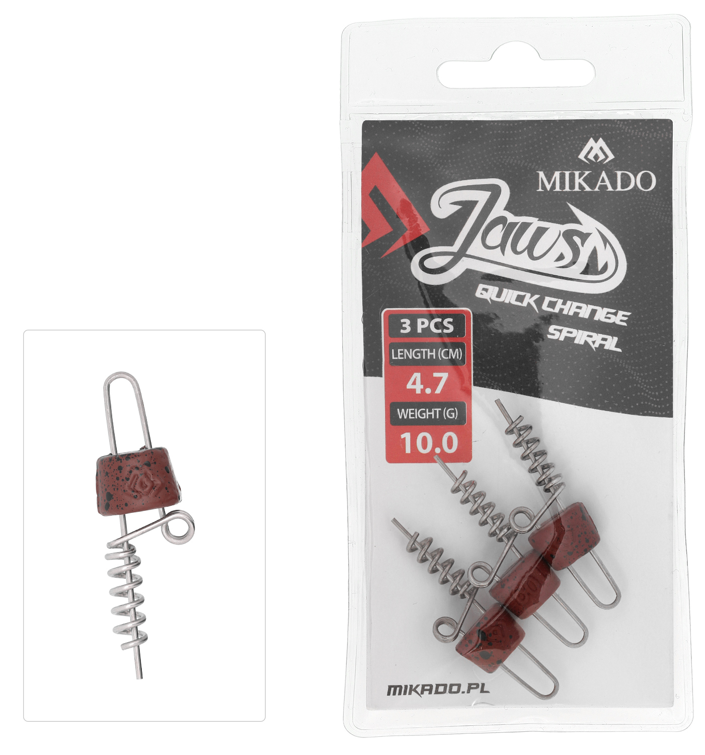 SCREW - FOR BAITS - JAWS QUICK CHANGE SPIRAL - 10gr - 4.7cm - 3 pcs.
