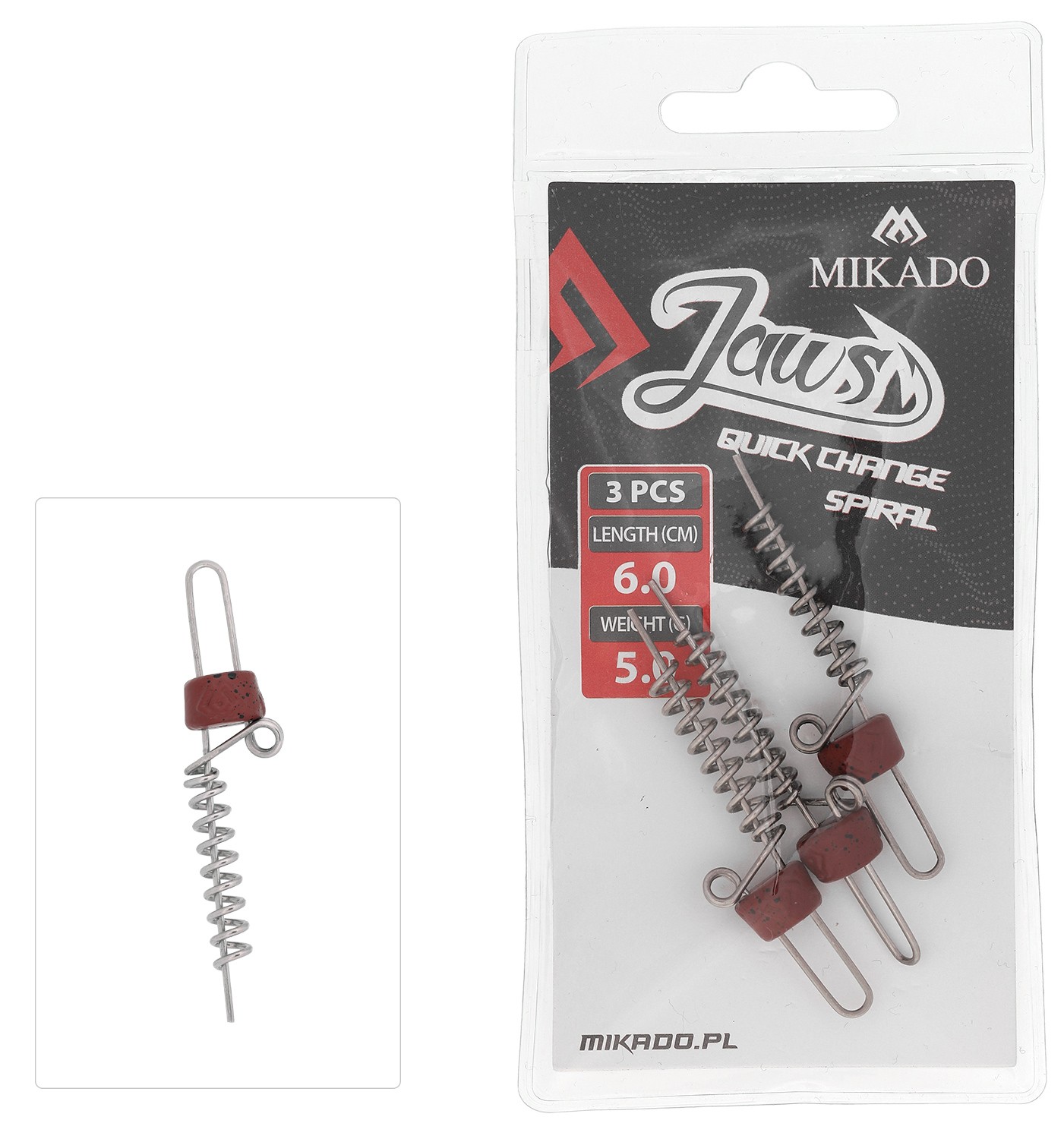 SCREW - FOR BAITS - JAWS QUICK CHANGE SPIRAL - 5gr - 6cm - 3 pcs.