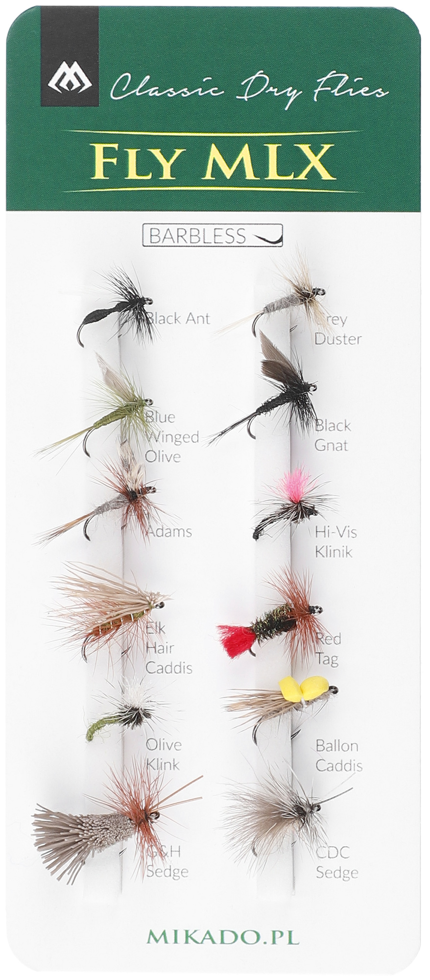 SET - ARTIFICIAL FLIES - DRY FLIES - BARBLESS - 1 set.