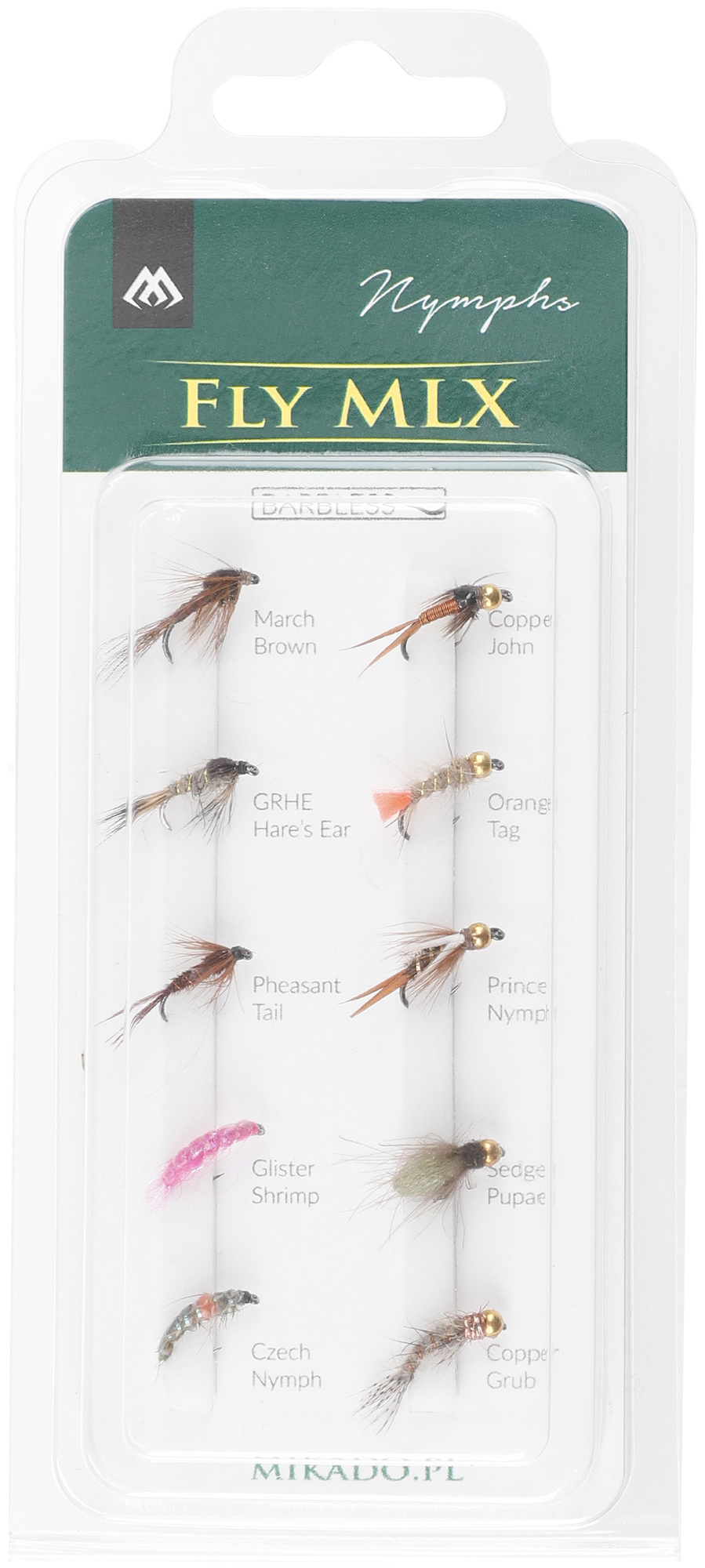 SET - ARTIFICIAL FLIES - NYMPHS - BARBLESS - 1 set.