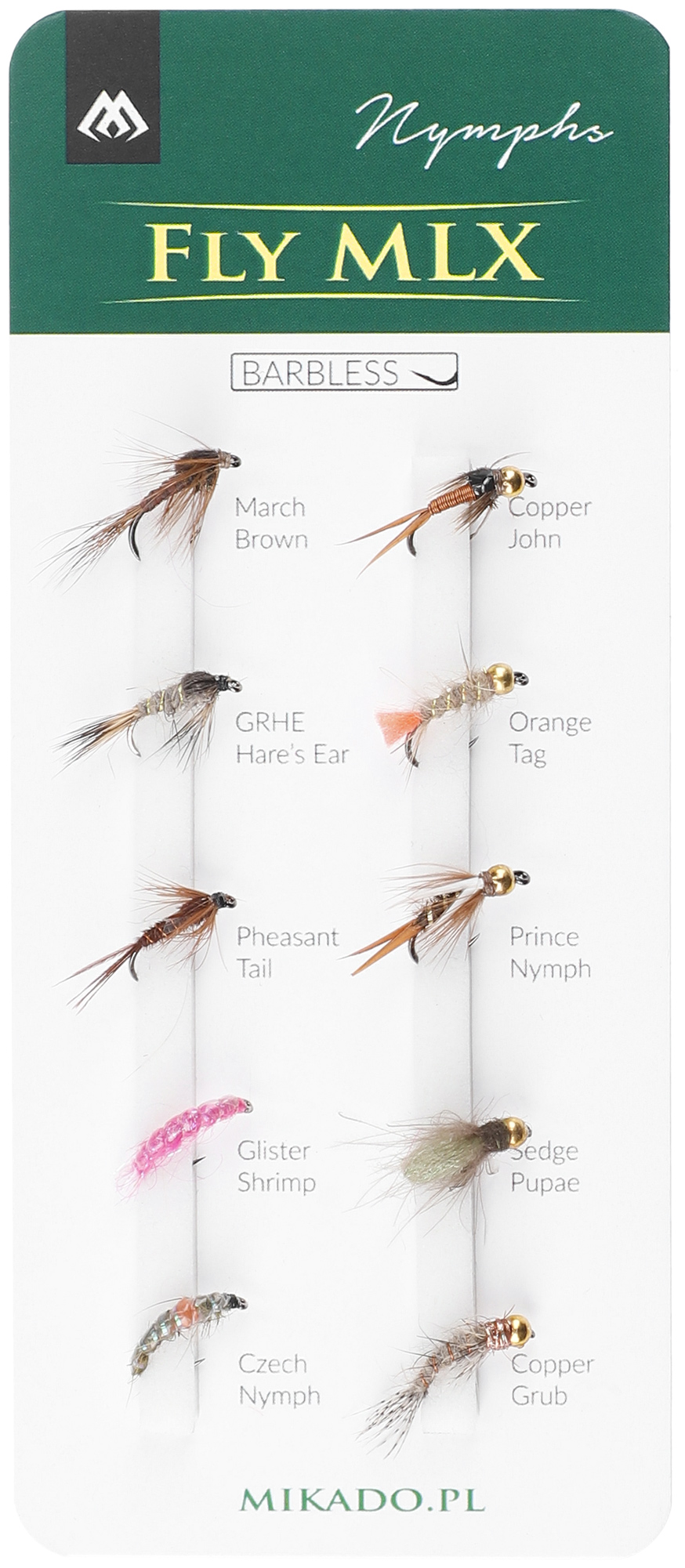 SET - ARTIFICIAL FLIES - NYMPHS - BARBLESS - 1 set.