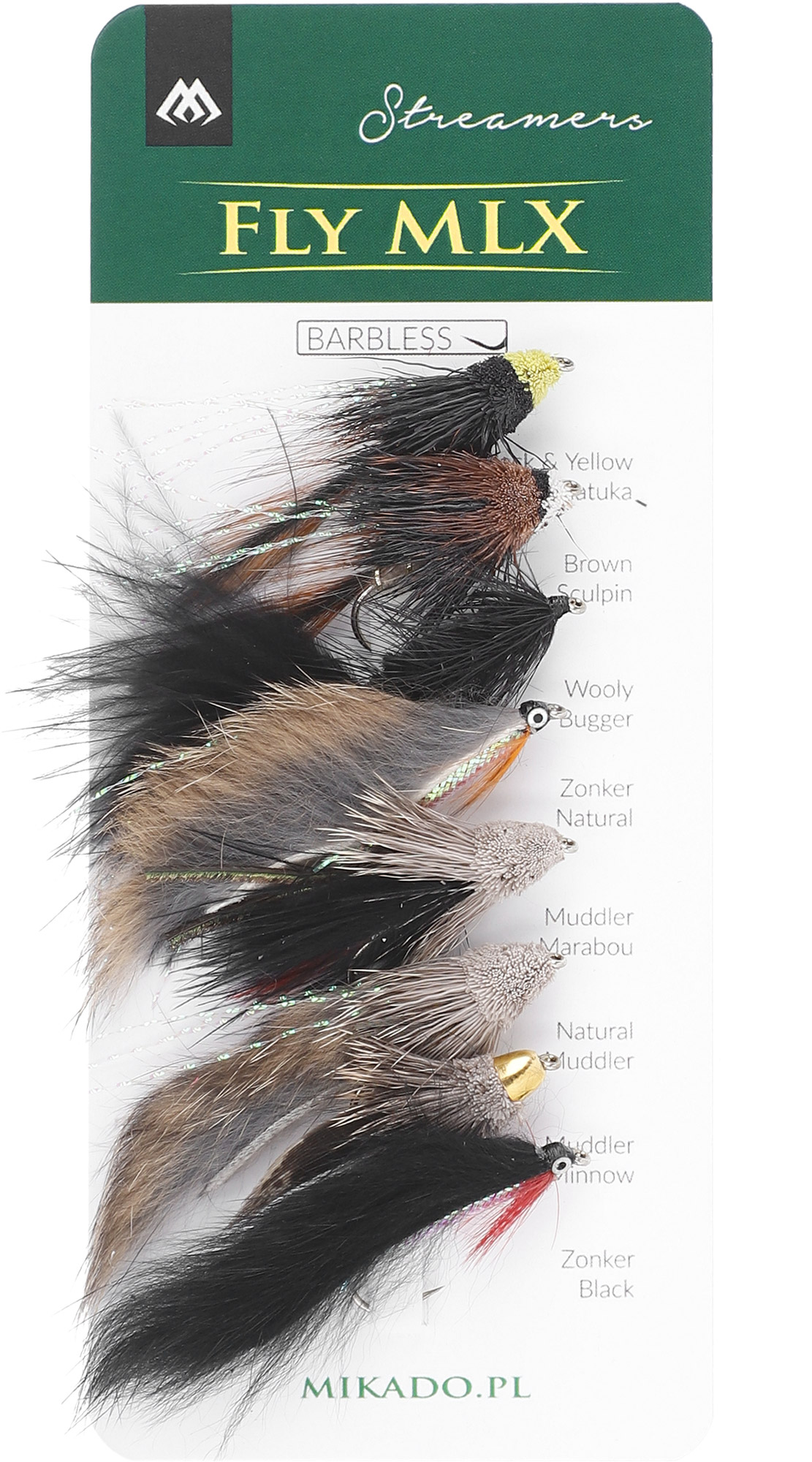 SET - ARTIFICIAL FLIES - STREAMERS - BARBLESS - 1 set.