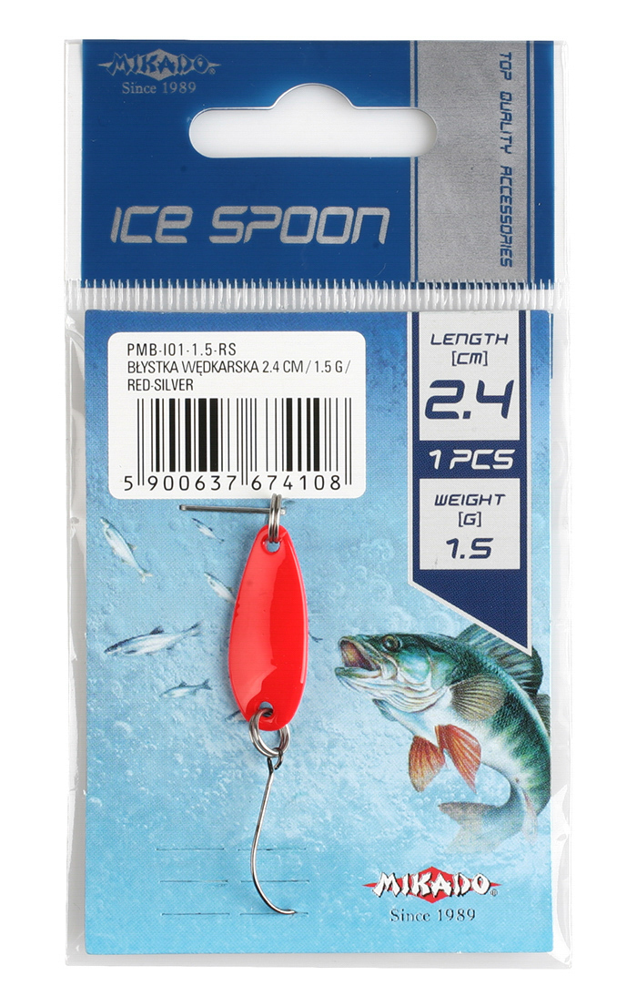 SPOON - MINI SPOON 2.4cm/1.5g - RED AND SILVER - 1 pcs.