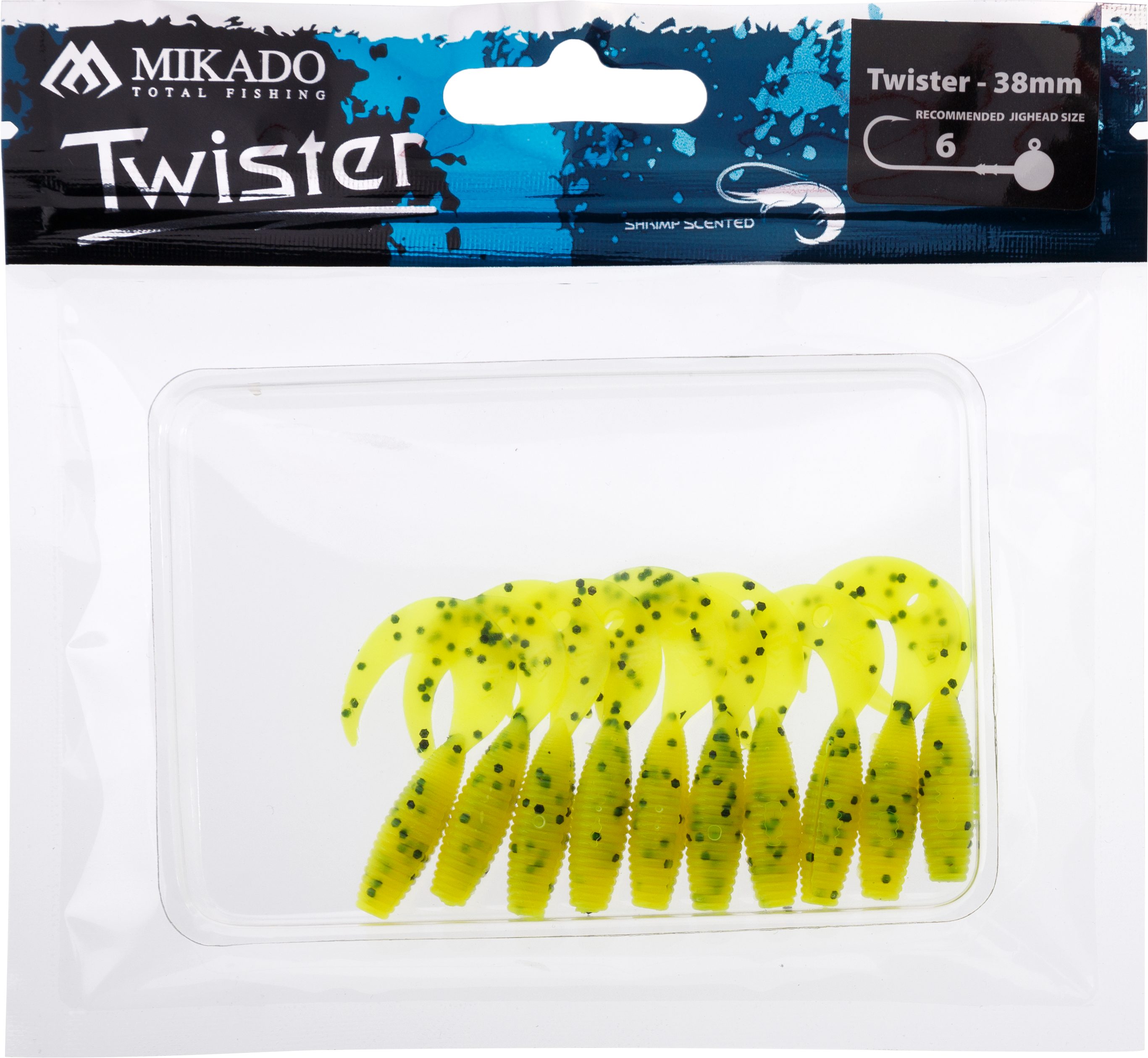 LURE - TWISTER 38mm/ CHARTREUSE PEPPER - 10 pcs.