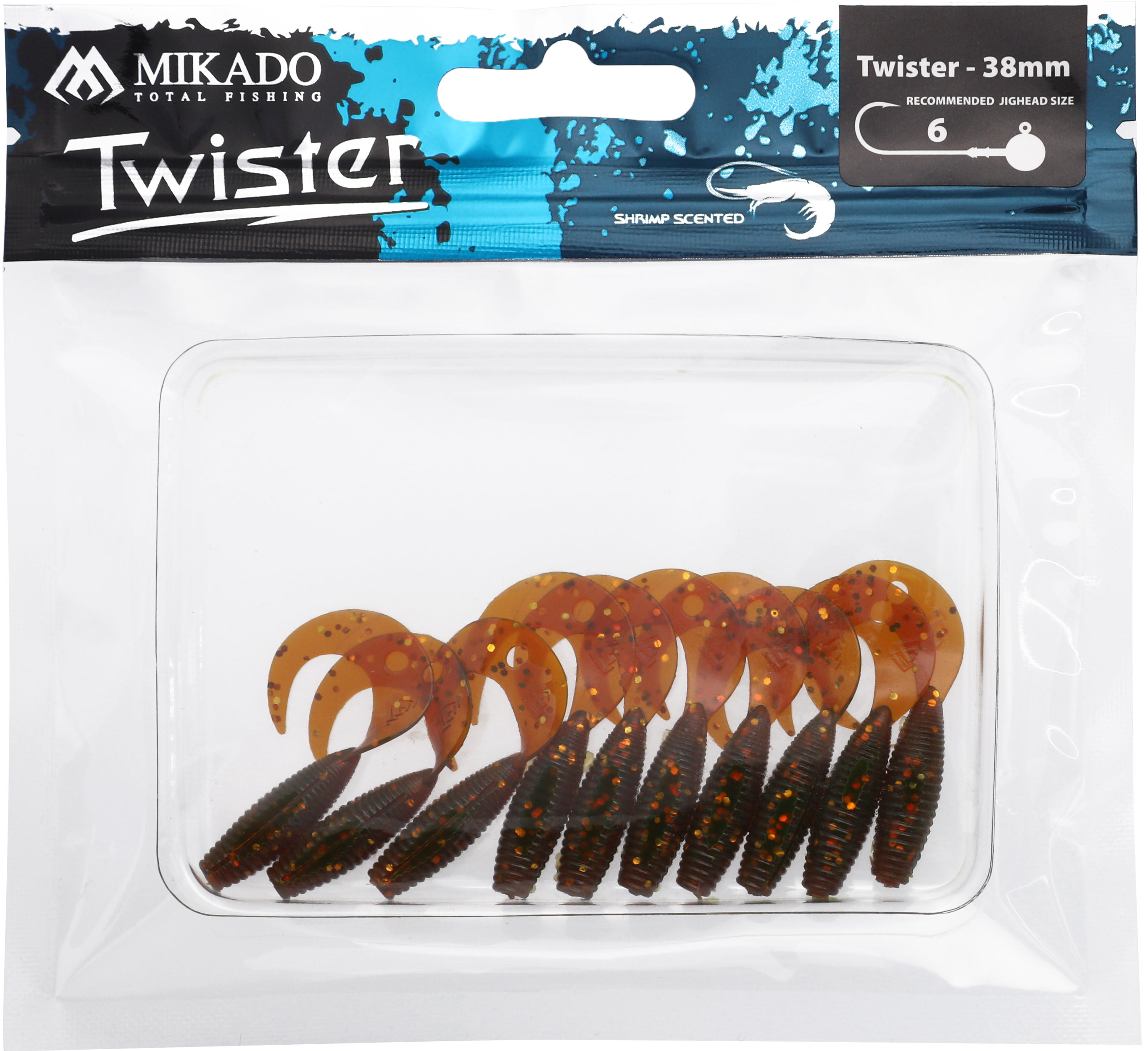 LURE - TWISTER 38mm/ MOTOROIL GOLD - 10 pcs.