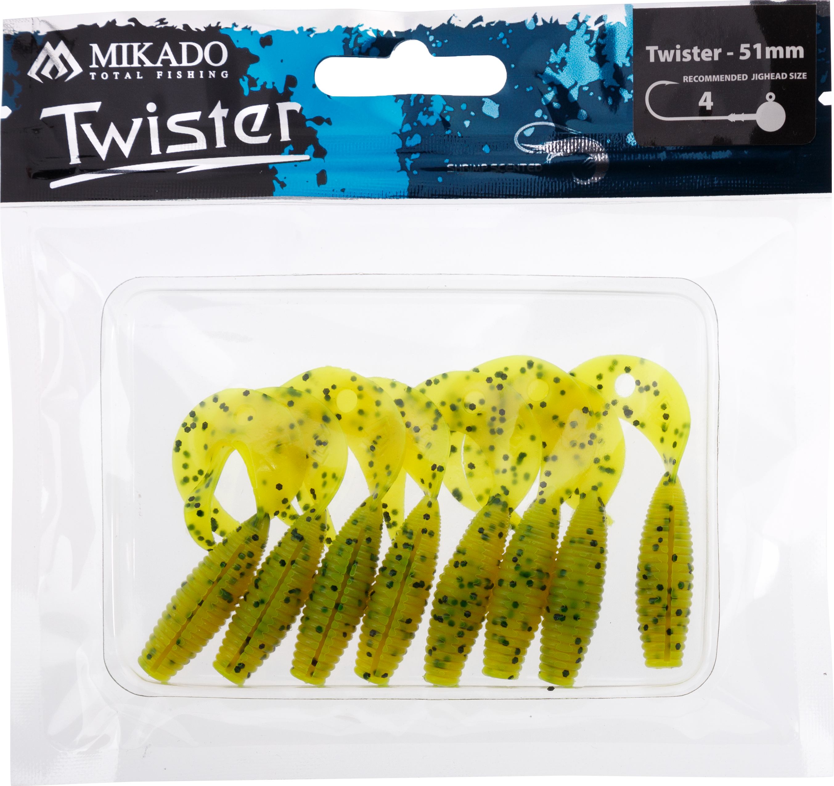 LURE - TWISTER 51mm/ CHARTREUSE PEPPER - 8 pcs.