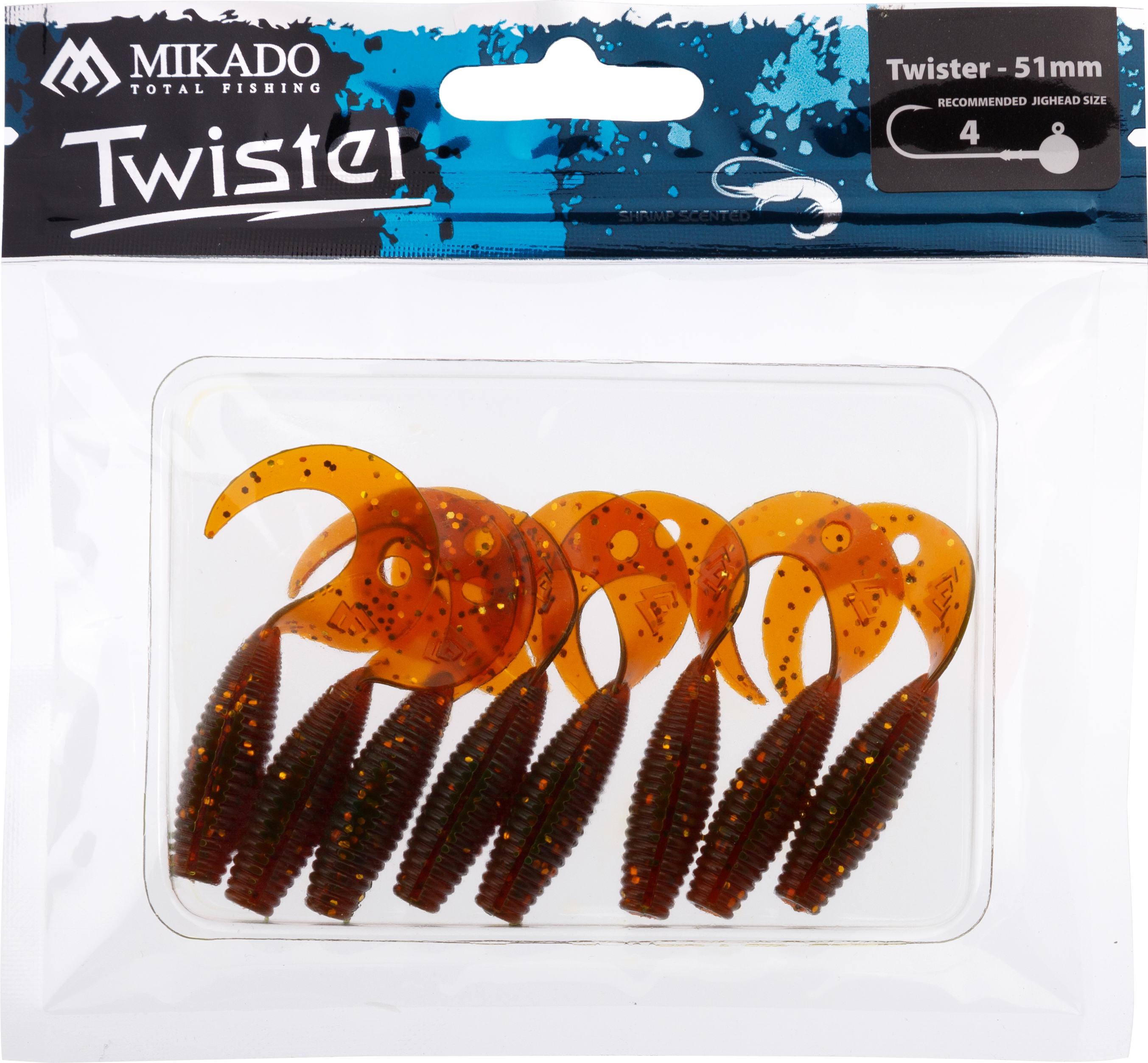 LURE - TWISTER 51mm/ MOTOROIL GOLD - 8 pcs.