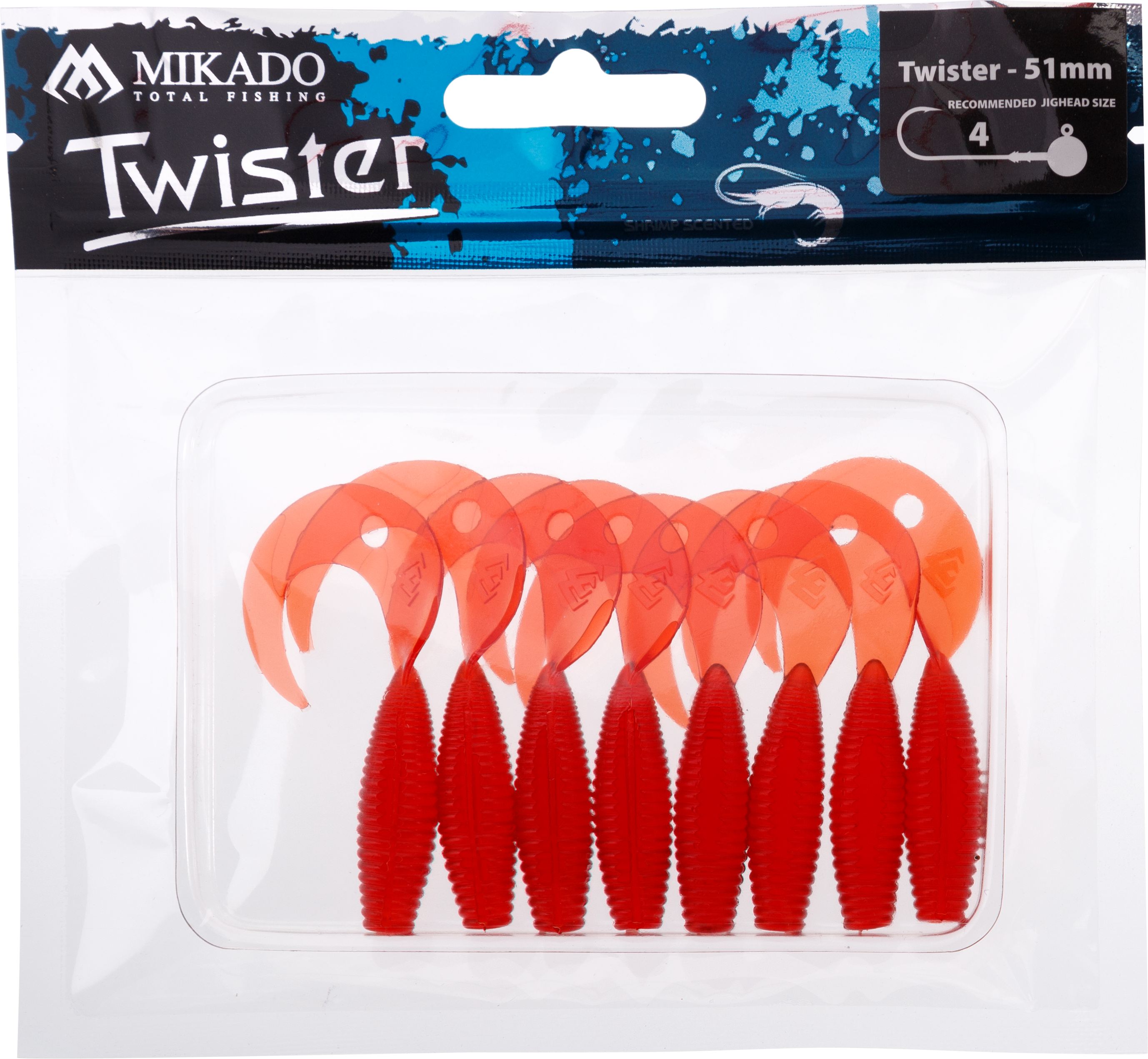 LURE - TWISTER 51mm/ RED - 8 pcs.