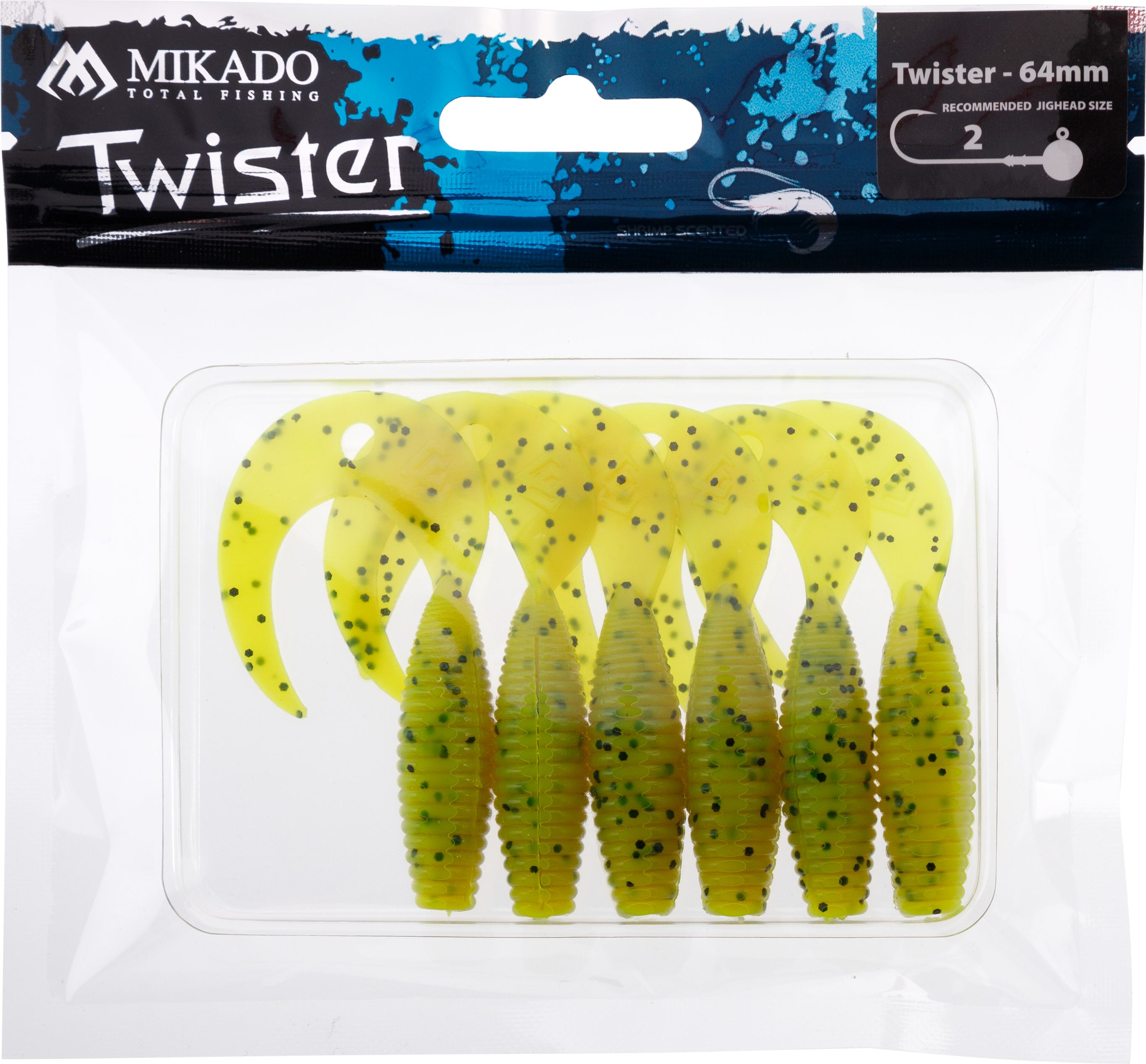 LURE - TWISTER 64mm/ CHARTREUSE PEPPER - 6 pcs.
