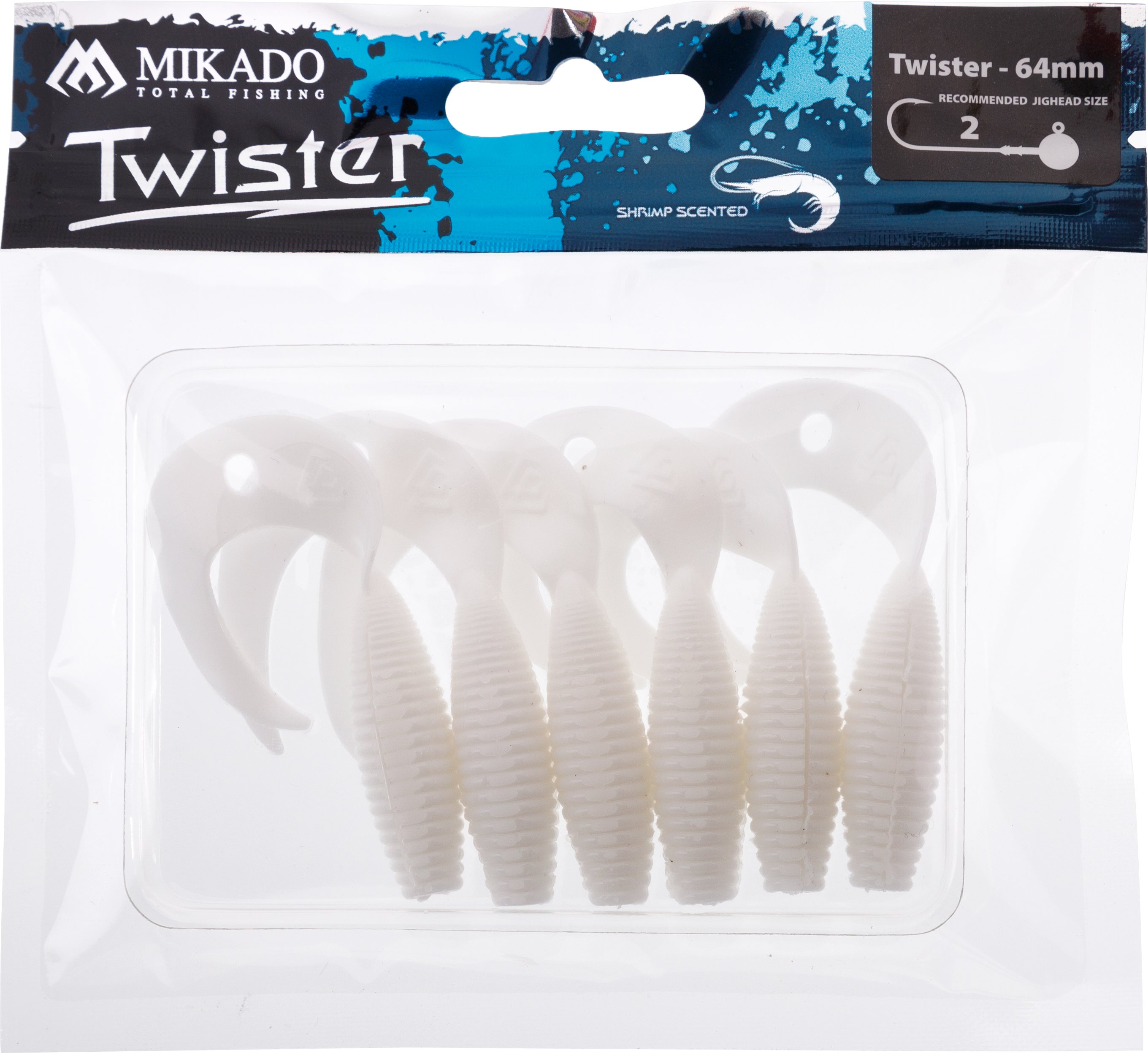 LURE - TWISTER 64mm/ WHITE - 6 pcs.