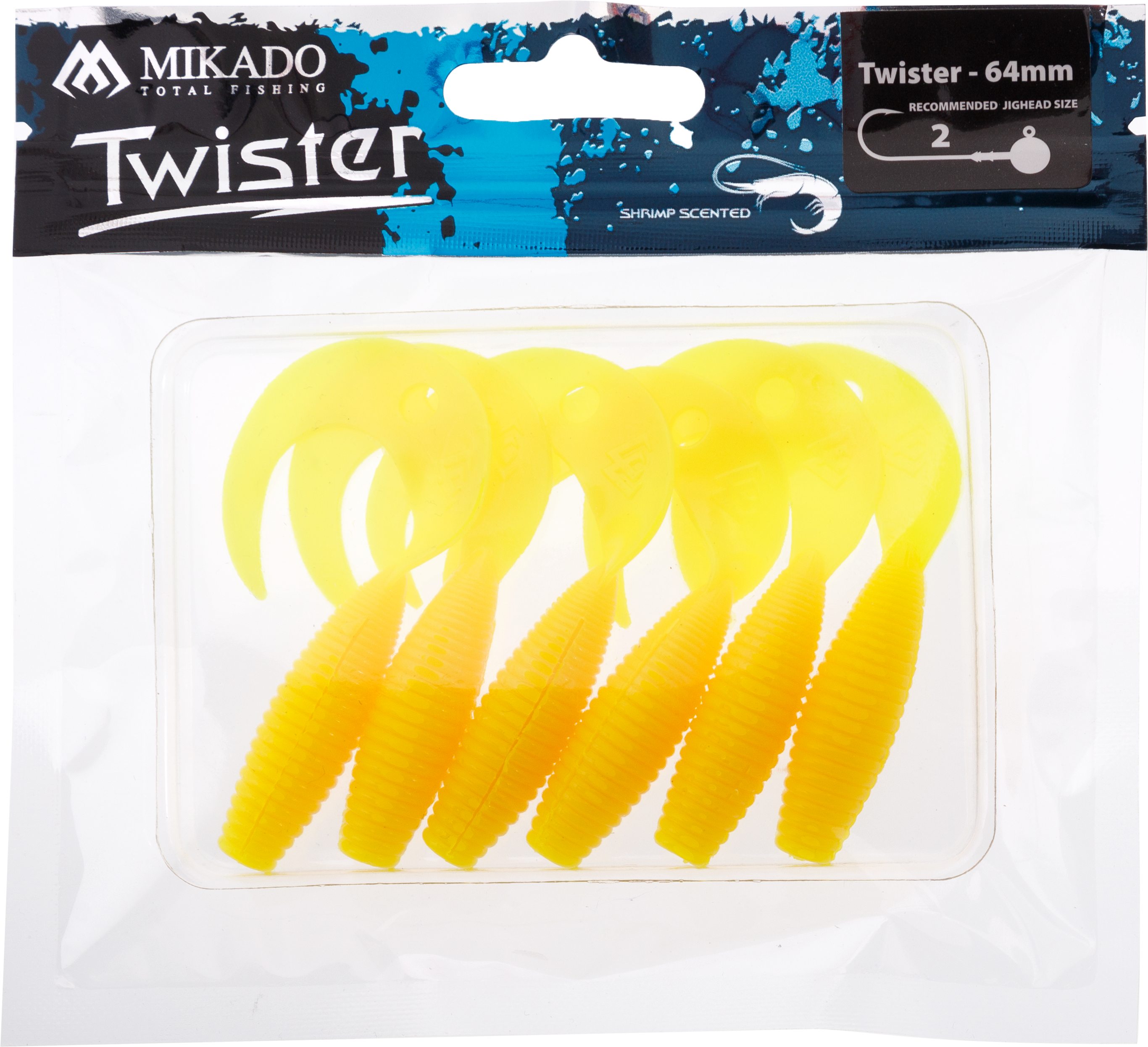 LURE - TWISTER 64mm/ YELLOW - 6 pcs.