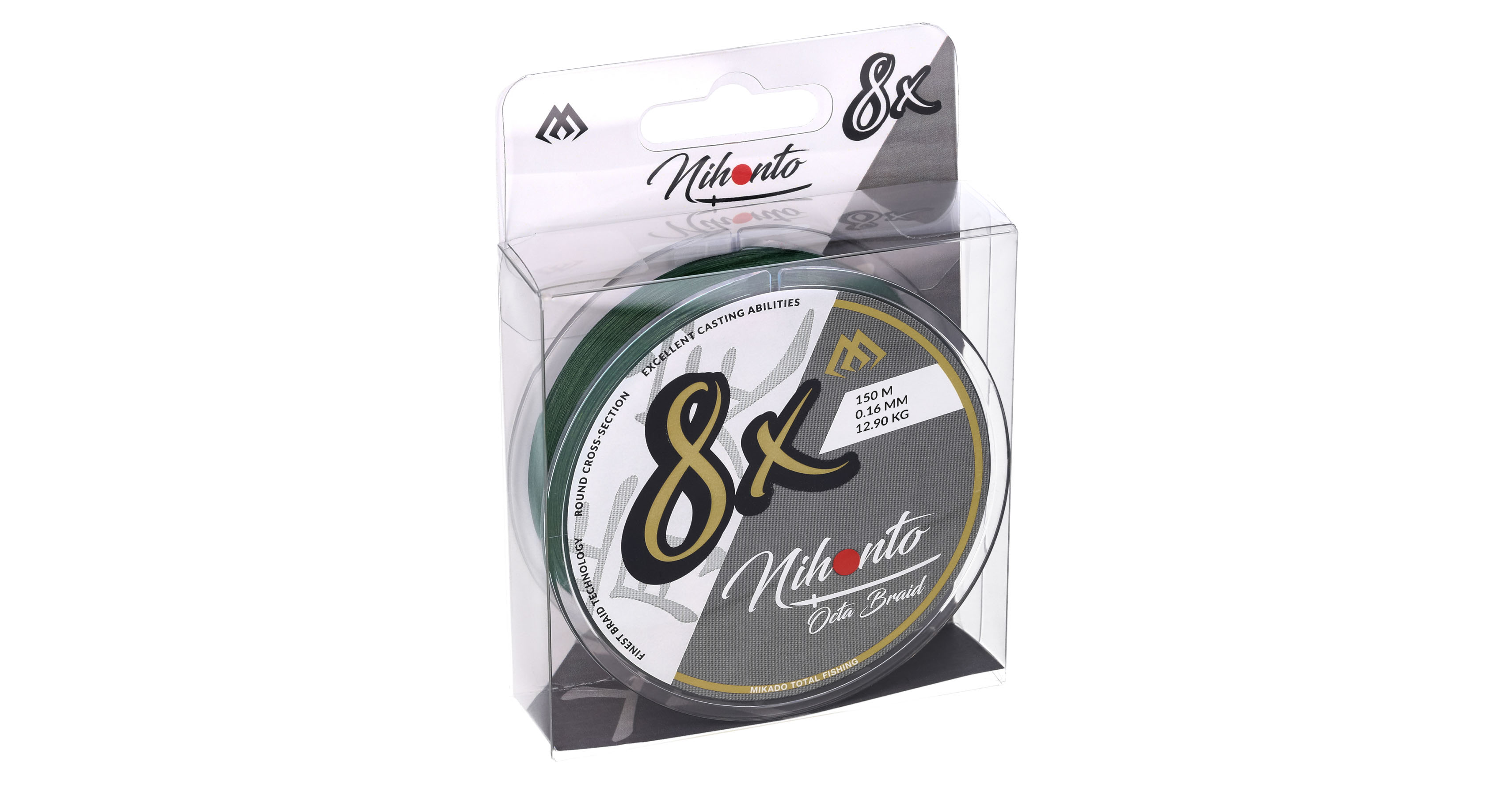 PLETENÁ ŠŇŮRA - NIHONTO OCTA BRAID - 0.16mm/12.9kg/150m - ZELENÁ - 1 cívka