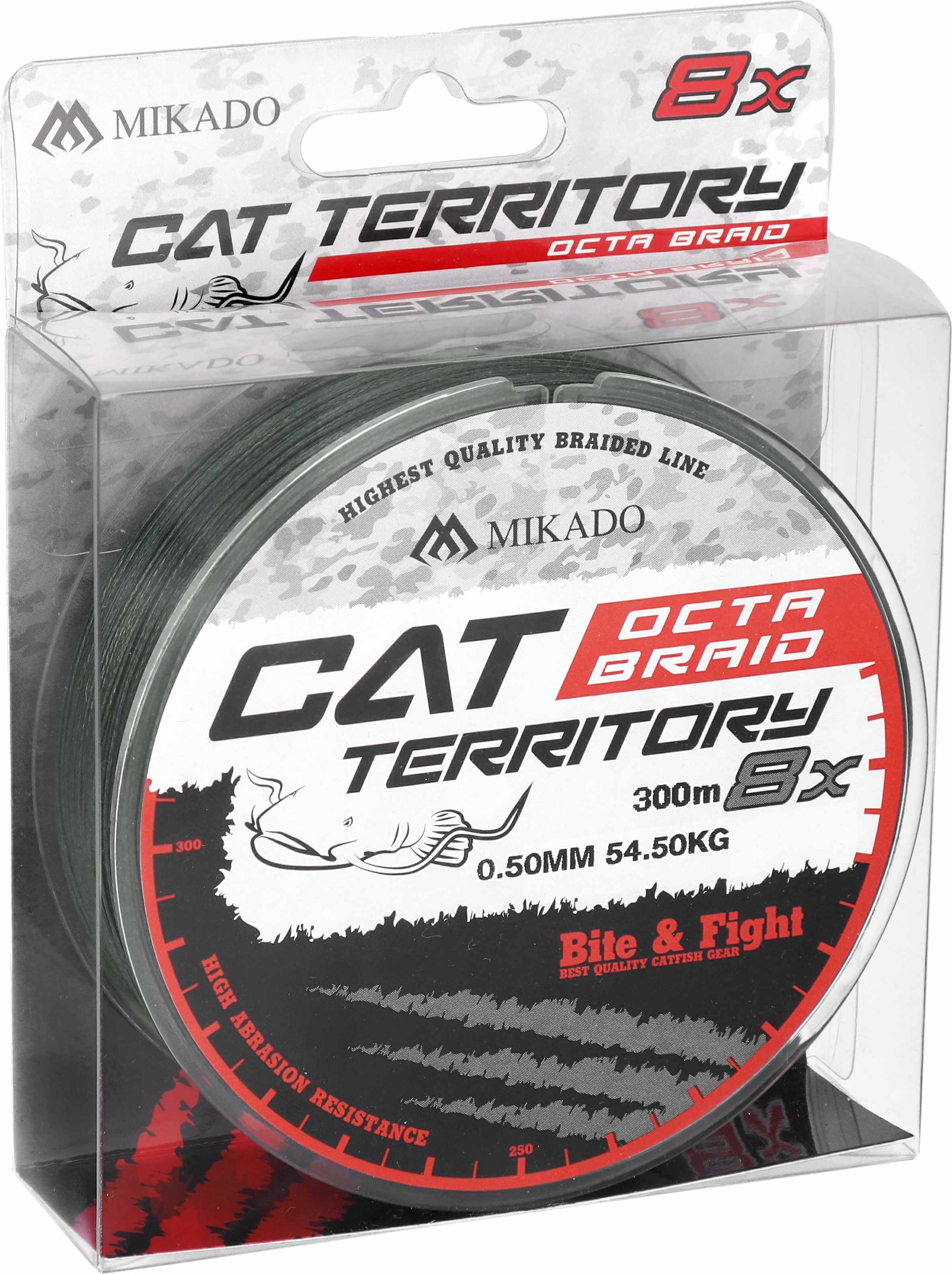 PLETENÁ ŠŇŮRA - CAT TERRITORY OCTA BRAID - 0.70mm/76.4kg/300m - ZELENÁ - 1 cívka