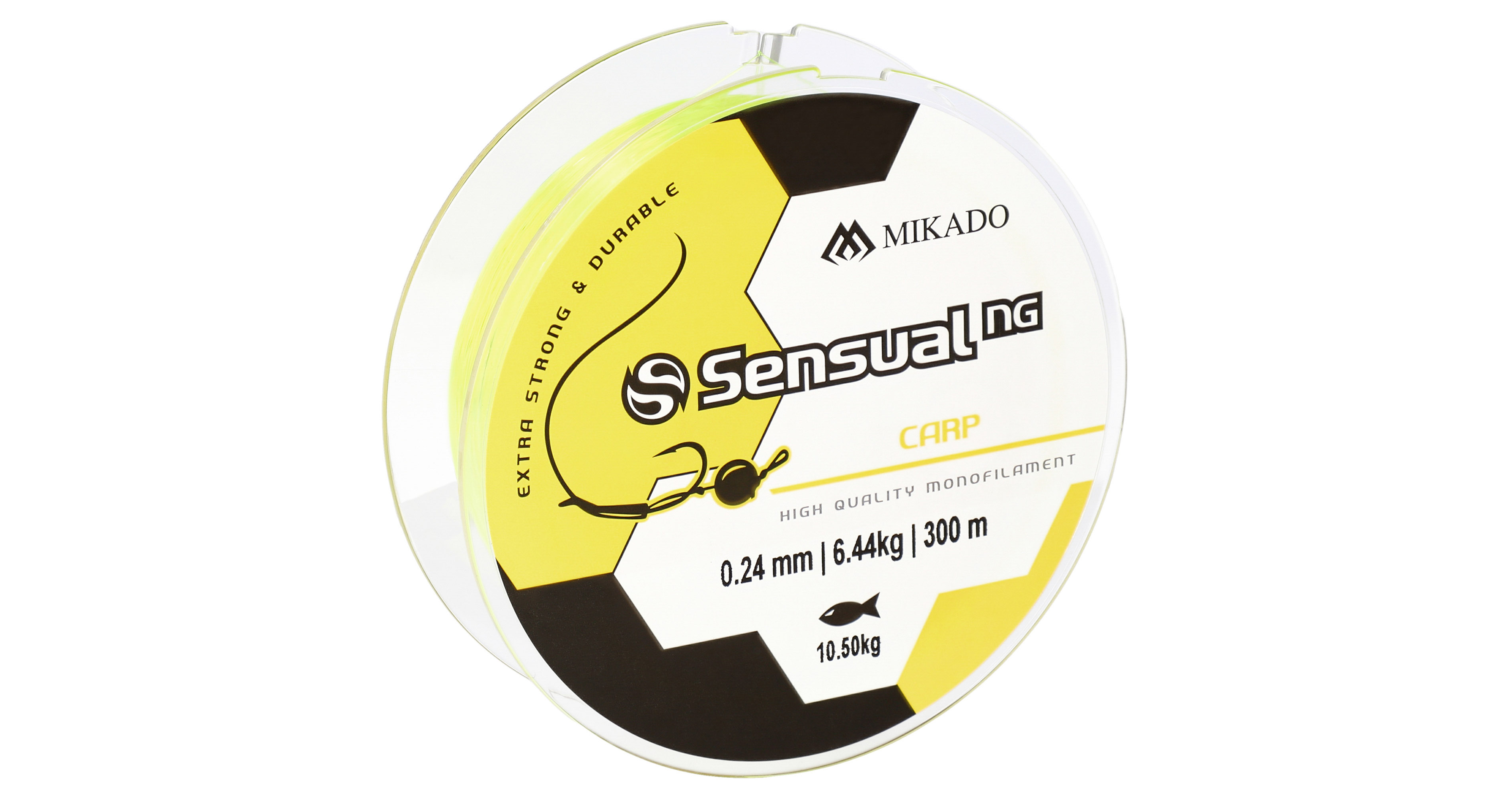 VLASEC - SENSUAL N.G. CARP 0.24mm/10.5kg/300m - ŽLUTÉ - 1 cívka
